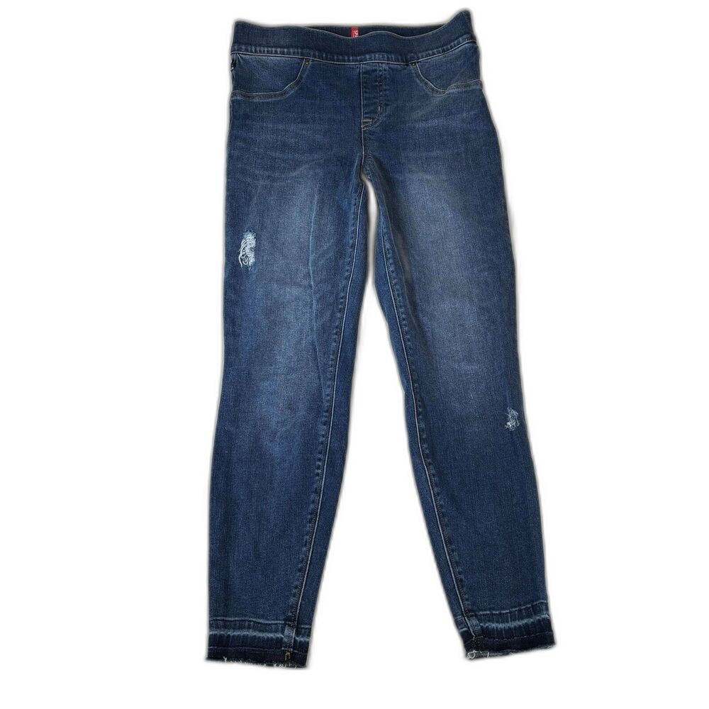 Spanx Jeans Distressed Raw Hem Stretch Size Medium